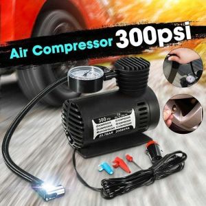 Candyse 12V 300PSI voiture universelle mini pompe de gonflage &eacute;lectrique gonfleur d'air de pneu portable pompe de compresseur automatique pour
