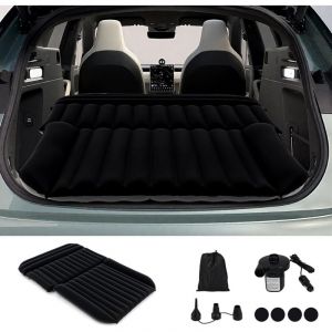 GOPLUS Matelas Voiture, Matelas Gonflable Voiture pour SUV Floconn&eacute; avec Pompe, 3 Buses et Sac de Transport, Lit Gonflable Portable pour Voyage,