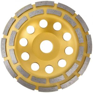 Meule Diamant&eacute;e Meules &agrave; B&eacute;ton &agrave; Double Rang&eacute;e pour Polir la Pierre de Granit/Marbre/Ciment/Roche Diam&egrave;tre Int&eacute;rieur 22,23 Mm / 0,88 Mm(150mm)