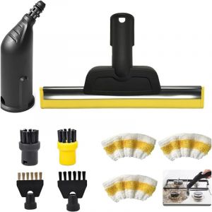 9 Pi&egrave;ces Accessoires pour Nettoyeur Vapeur Compatible avec K&auml;rcher SC1 SC2 SC3 SC4 SC5, Brosses de Nettoyage &agrave; Vapeur, Embout Buse, Housse de Chiffon