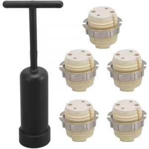 Support de Lampe en C&eacute;ramique G9, Anneau en Alliage de Zinc, Douille de Base D'ampoule avec Outil de Retrait pour Remplacer les Lampes Halog&egrave;nes et