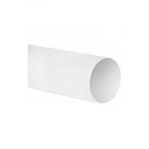 Tube rond dn 125 , 1 m blanc avec manchon