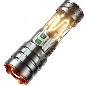 Lampe Torche LED Ultra Puissante, 9000 Lumens Lampe Torche Rechargeable avec Lumi&egrave;re Camping, Zoomable, &Eacute;tanche Portable Tactique Militaire Lampe de