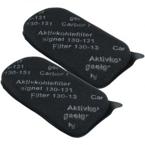 vhbw 2x Filtres &agrave; charbon actif compatible avec Vorwerk Kobold 131sc, 130, 131 aspirateur - Lot de filtres, noir