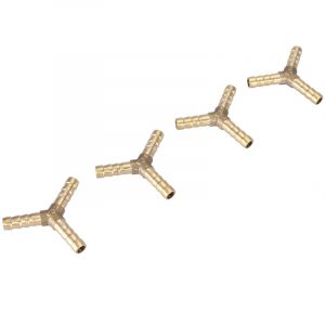 Raccord de tuyau en Y &agrave; 3 voies en laiton avec embout cannel&eacute;, pour air, eau et gaz (diam&egrave;tre ext&eacute;rieur 6 mm, 4 pi&egrave;ces)