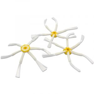 3x Brosse latérale compatible avec iRobot Roomba 605, 611, 618, 610, 612, 615, 616, 614 robot aspirateur - Lot de brosses, jaune / blanc - Vhbw