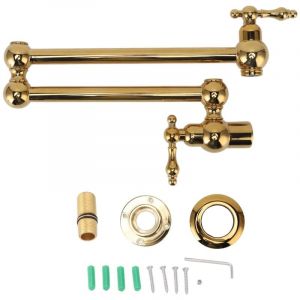 Ej.life - Robinet de Remplissage de Marmite, Robinet de Cuisine Mural en Cuivre Pliant Extensible Simple Robinet Froid avec Bras Oscillant à Double