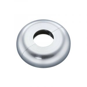 rosace double - Type Mailand chromée brossée diam trou 19 mm - écart trous 50 mm