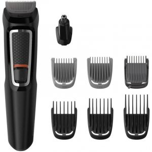Multigroom Series 3000 8-en-1 Visage et Cheveux MG3730/15 - Noir - Rectangle - Barbe - Oreille - Moustache - Nez - Acier inoxydable - Secteur - 60