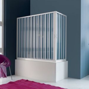 Siro - Cabine de douche d'angle pour baignoire, L.160 x 70 cm,