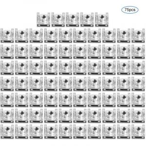Aramox 75 pcs M6 U Clips Set Clip de Fixation pour Carrosserie, Car&eacute;nage Carrosserie Panneau U Clips Pince U &Eacute;crou Vitesse Fixations De Voiture Moto