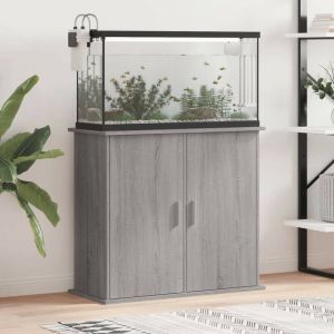 Le Poisson Qui Jardine - Meuble Aquarium Gris Pour 80 x 30 cm. 2 Portes Support solide et stable pour aquariums - Gris