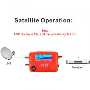 2 en 1 Satellite et TV Signal Finder LCD Num&eacute;rique Portable Antenne Force M&egrave;tre Trouver avec Boussole D&39alarme Buzzer