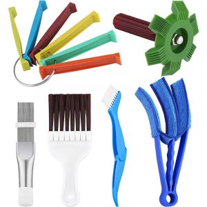 Kit de nettoyage des ailettes de climatiseur 6 pi&egrave;ces, peigne &agrave; ailettes de climatiseur, brosse de nettoyage du condenseur, &eacute;vaporateur, outils de