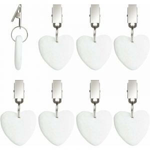 Aougo - 8Pcs Poids de Nappe avec Clips,Pince à Nappe en Marbre Poids pour Nappe avec Pinces Poids pour Nappes Décoratifs Kit de Poids de Nappe pour