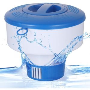 Distributeur de Chlore Flottant pour Piscine, Distributeur de Chlore Comprimés de Chlore ou Granules, Flotteur Chimique Piscine, Diffuseur de Chlore