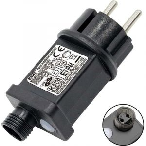 Clignoteur pour Guirlande lumineuse 31V 6W Prise Clignotante, 9 Modes Avec Fonction Minuterie, tanche IP44 Transformateur LED pour Eclairage de