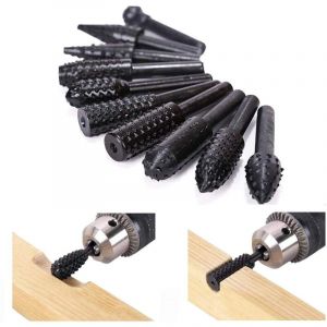 Lot de 10 fraises &agrave; bois pour perceuse, fraise &agrave; bois, fraise cylindrique, fraise &agrave; tenon, fraise &agrave; boule, visseuse sans fil, tige