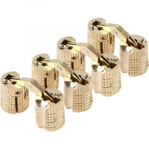 Ccykxa - 4 pièces/paquet en laiton caché - Charnière de baril Invisible en cuivre caché Charnières de meubles pour bricolage porte en bois boîtes
