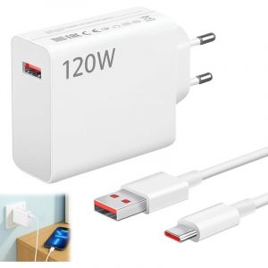 Applicable &agrave; Chargeur Xiaomi pour 120W,Chargeur Rapide avec C&acirc;ble USB C,Bloc Charge USB C pour Xiaomi 14T Pro/13 Lite/13/12T Redmi Note