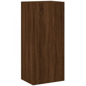 Helloshop26 - Meuble tv multimédia étagère télévision buffet téléviseur salle à manger salon chambre mural chêne 40,5 x 30 x 90 cm bois d'ingénierie