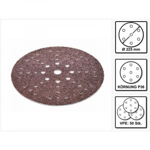 Stf D225/48 Disques abrasifs Saphir P36 - 225 mm pour pon&ccedil;euse &agrave; bras planex - successeur de 495175 - 50 pcs. (2x 205652) - Festool