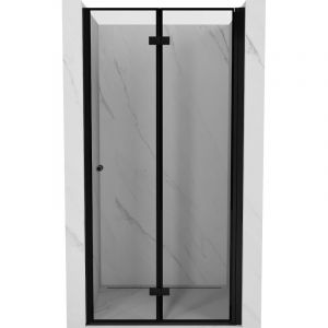 Mexen - Mist-F porte de douche pliante droite 100 cm, cadre noir, noir - 8A6-100-000-70-70-P
