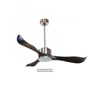 Super déstratificateur d'air Wifi avec thermostat télécommande boitier chrome pales noires DC3P2BkTEMP