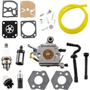Carburateur avec joint - Kit de r&eacute;paration pour tuyau &agrave; essence - Filtre &agrave; essence pour Stihl MS192TC MS192T MS192 - Tron&ccedil;onneuse Zama C1Q-S258, 1137