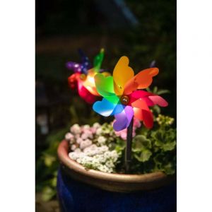 D&eacute;coration solaire : moulin &agrave; vent (plein) 51 cm &ndash; tourbillons de lumi&egrave;re aux couleurs de l&rsquo;enfance