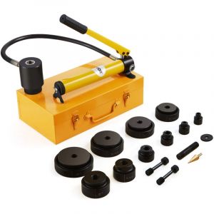 Mophorn - vevor Kit de Perforation Hydraulique 15T 10 Poincons 22-114 mm Poinconneuse Hydraulique Manuelle avec Coffret Poignee Ergonomique