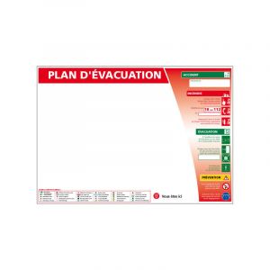 Signaletique.biz France - Panneau consigne de sécurité – plan d'évacuation – Aluminium 2 mm – 210 x 300 mm
