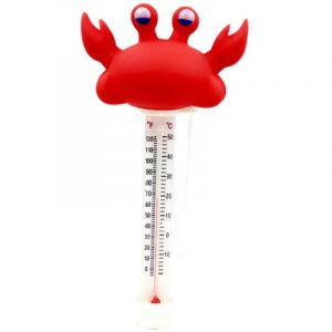Thermom&egrave;tre de piscine flottant Thermom&egrave;tre de bassin Dessin anim&eacute; Lecture facile Accessoires de piscine pour bains &agrave; remous &Eacute;tangs &agrave; poissons, crabe