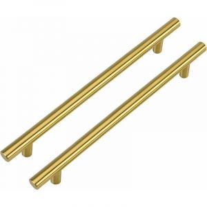 Lot de 2 Poignee Meuble Dorée Poignee de Meuble Cuisine Entraxe 160mm Poignée Dorée - Poignee Laiton Poignée Tiroir Laiton Poignee Cuisine en Acier