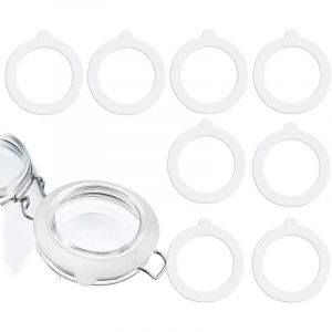 CCYKXA Lot de 8 joints de rechange en caoutchouc pour bocaux, joints en caoutchouc blanc, couvercles de bocaux en silicone pour le stockage des