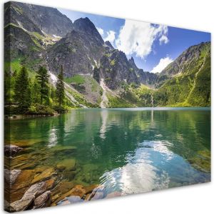 Image sur toile, Lac de Montagne Arbres Nature - 100x70