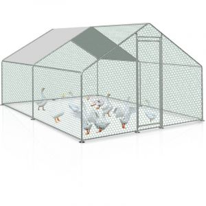 Hengda - swanew Poulailler xxl Enclos d'extérieur beaucoup d'espace pour poules, lapins et autres petits animaux, cadre en acier 3 x 3 x 2 m
