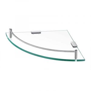 &Eacute;tag&egrave;re Murale &Eacute;tag&egrave;re d'angle en Verre &Eacute;tag&egrave;re Salle de Bain Douche Tablette &Eacute;tag&egrave;re en Verre Tremp&eacute; avec Porte Serviette Acier Inoxydable SUS304