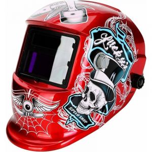 Masque de Soudage Automatique, Casque de Soudure avec 2 Lentilles et 2 Capteurs de filtre &agrave; ombre r&eacute;glables, DIN 9-13 pour le soudage &agrave; l'arc de MIG