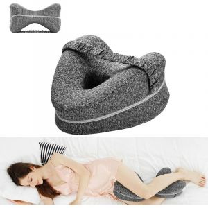 APEX Oreiller orthop&eacute;dique - Soulagement de la douleur - Soutien des genoux - Mousse &agrave; m&eacute;moire de forme - Oreiller pour les jambes - Gris