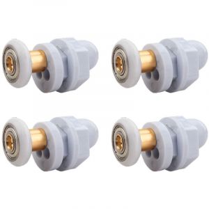 Roulettes Porte de Douche, 4 Pi&egrave;ces Roulette Porte Coulissante Douche en Laiton, Roulette Porte Coulissante, pour Remplacement de Douche Coulissante