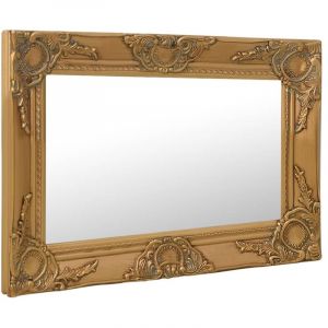 Miroir mural，Miroir Entr&eacute;e Maison Salle de Bain，D&eacute;coration Miroir style baroque 60x40 cm Dor&eacute;550047