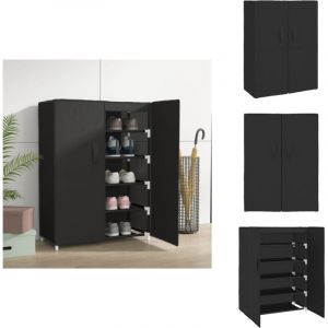 Armoire &agrave; chaussures Noir 60x28x90 cm Tissu - Meuble Range Chaussure - Armoire Chaussure - Rangement Chaussures - &Eacute;tag&egrave;re Chaussure - Meuble Entr&eacute;e