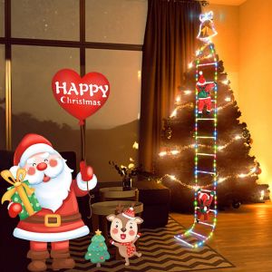 LED avec Père Noël Lumineux pour Extérieur et Intérieur, Decoration Noel Multifonctions avec 8 Modes Contrôlables Télécommande, Imperméable IP44 en