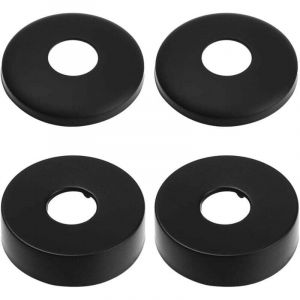 Rosace Robinet, Rosace Mitigeur Douche, 4 Noir De Cache Tuyau en Acier Inoxydable,Rosace Radiateur - Rosace pour Robinets De Douche, Robinets,