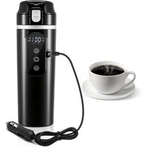 Bouilloire &eacute;lectrique de voiture 24 V/12 V, tasse chauffante &eacute;lectrique de voyage, bouilloire &eacute;lectrique de voiture de 500 ml et tasse &agrave; caf&eacute;, tasse