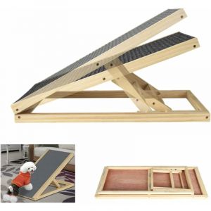 Dayplus - 70cm chien rampe chat rampe chien escalier pliant en bois pet chien échelle rampe pour animaux de compagnie, antidérapant