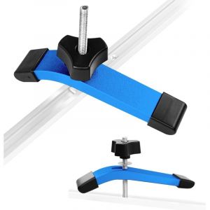 2 Pièces Ensembles Serre Joint Rail de Guidage de Type t, Alliage d'aluminium M8 Pinces à Fente en t pour établi de Serrage et à Dégagement Rapide,