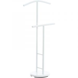Décoshop26 - Valet de nuit portant de chambre en métal blanc 100003510