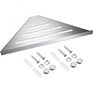 (30cm, Argent) Étagère de Douche d’Angle étagère en Acier INOX étagère Murale Triangulaire Panier de Rangement pour Salle de Bain, Cuisine